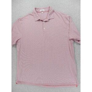 Peter Millar Crown Soft Mini Striped Short Sleeve Polo Shirt (Men's‎ XXL) Red